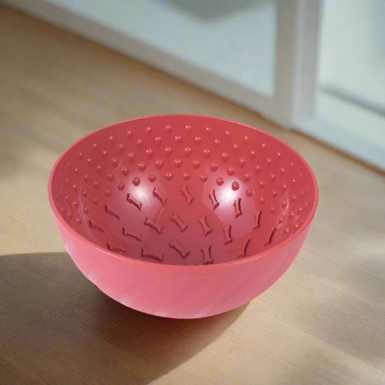 Gamelle anti-glouton chat couleur rouge avec motif os