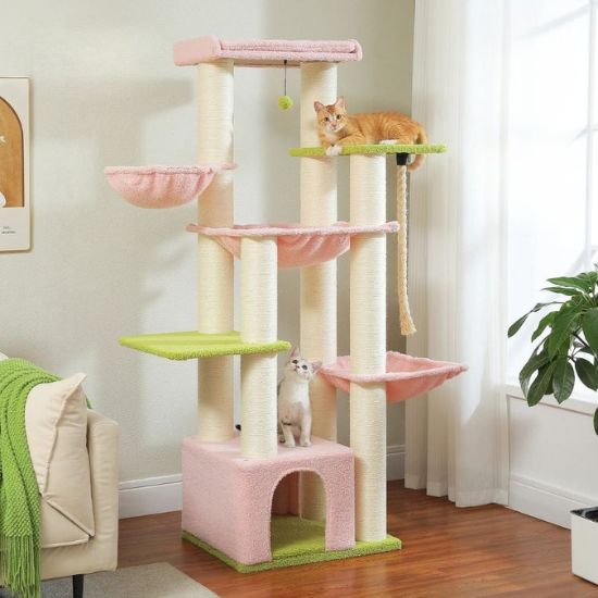 arbre Ă chat maine coon avec jouet, hamac xxl, maisonnette et perchoir