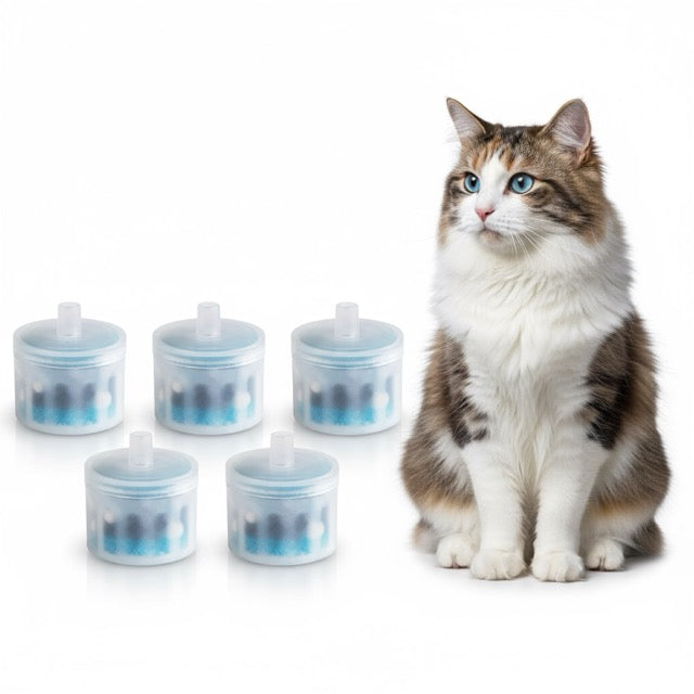 filtre fontaine a eau pour chat ceramique en billes charbon et ceramique et Cotton