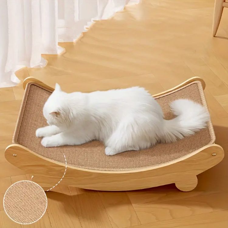 Griffoir pour Chat avec chat allongé en sisal pour griffer design incurvé confort félin