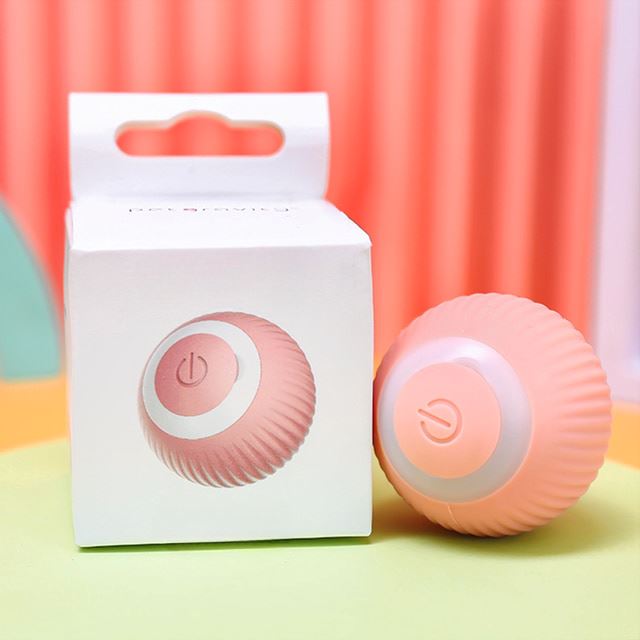 jouet pour chat balle interactive rose