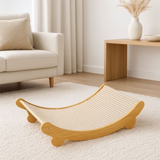 Griffoir pour Chat – Lit incurvé en sisal- Ecoscratch