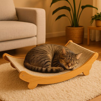 Griffoir pour Chat – Lit incurvé en sisal- Ecoscratch