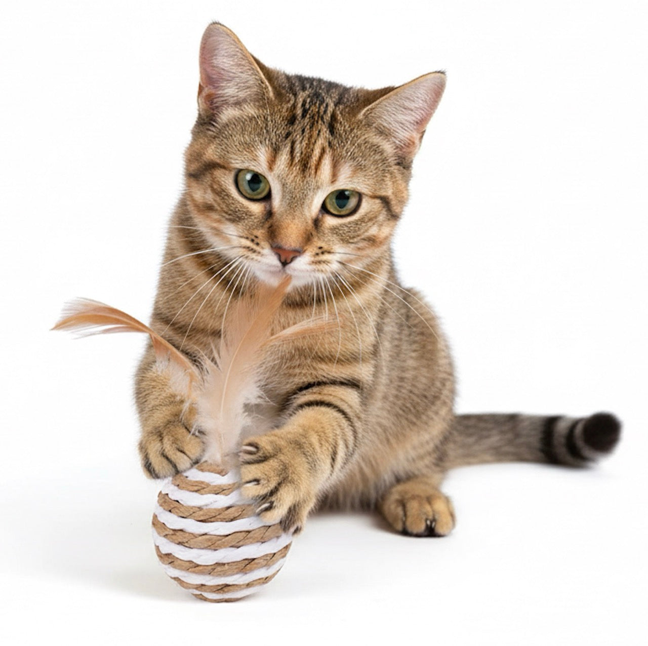 jouets interactifs pour chat - Balle sisal - Plume