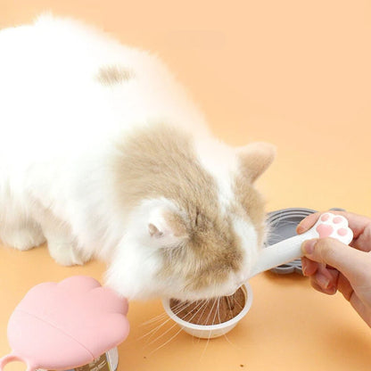 Cuillère multifonction avec couvercle fraicheur pour chat | KittyPaw™