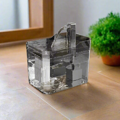 fontaine eau chat transparent l'hydratation idéale pour votre félin récipient transparent avec pompe et bec verseur stimule l'instinct de boire plus d'eau pour la santé de votre chat