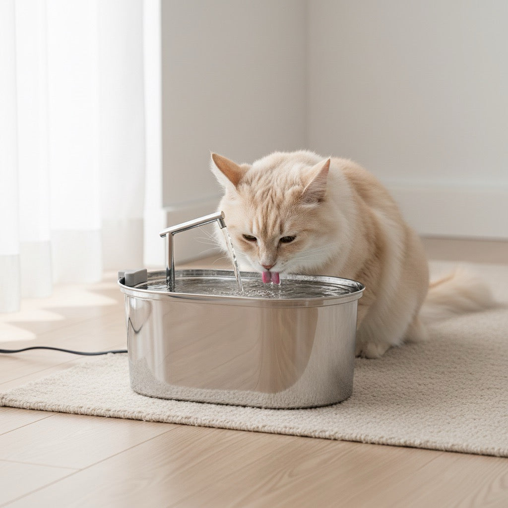 Fontaine à eau pour chat en acier inoxydable - PureCat