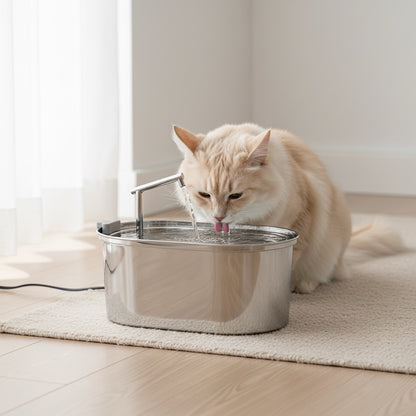 Fontaine à eau pour chat en acier inoxydable - PureCat