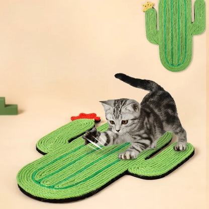 Griffoir chat tapis mural en sisal design cactus pour faire ses griffes