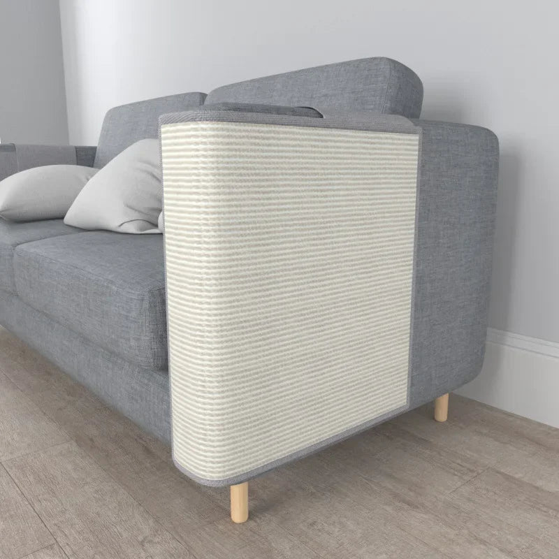 Protection canapé chat couleur gris sisal robuste naturel accoudoir gauche