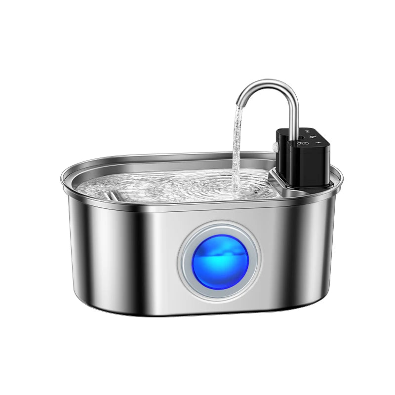 Fontaine à eau pour chat sans électricité inox alimentaire avec batterie