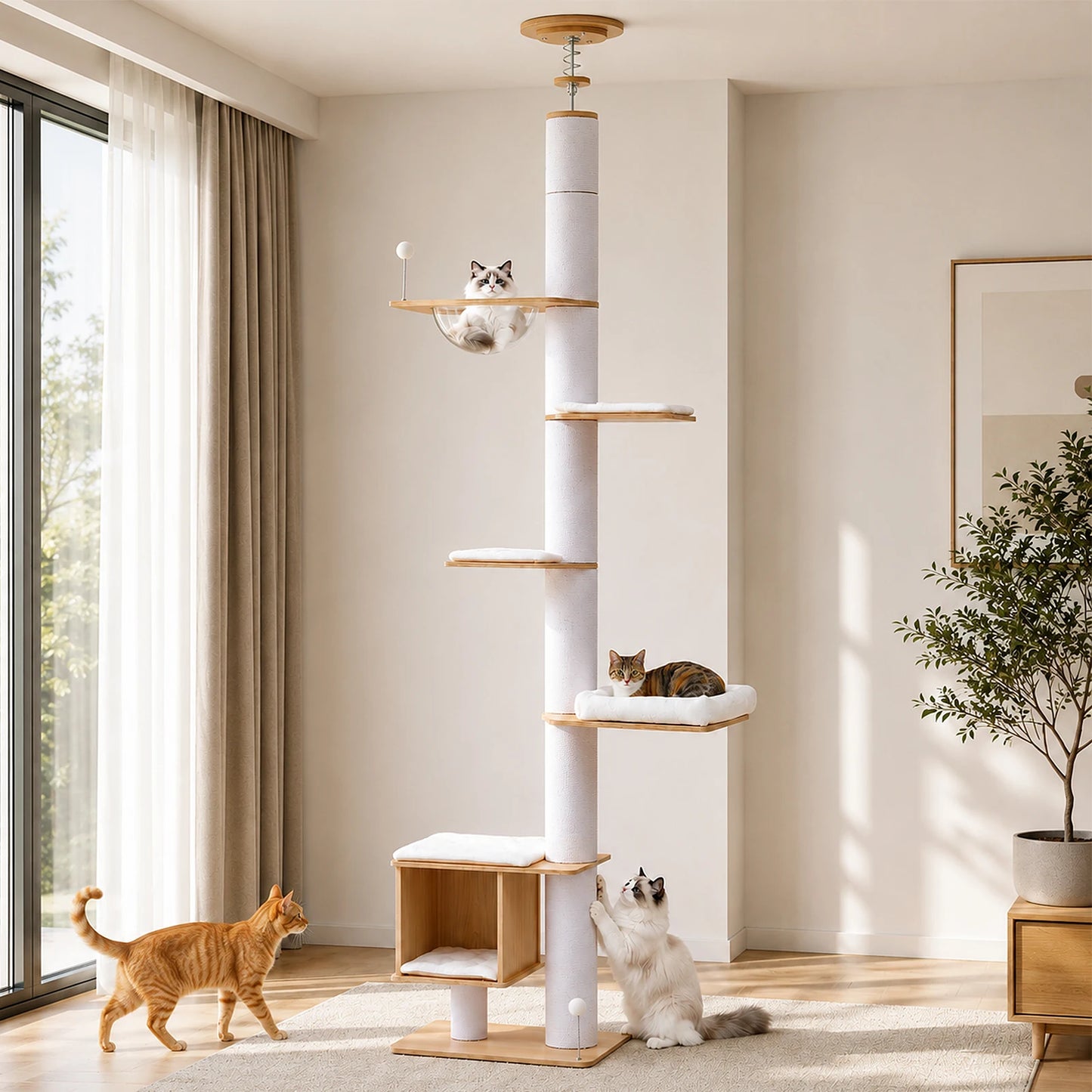 Arbre à chat plafond scandinave - Majestik