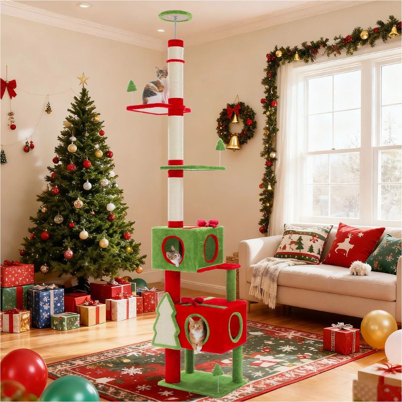 Arbre à chat plafond sapin de noël - Le joyeux