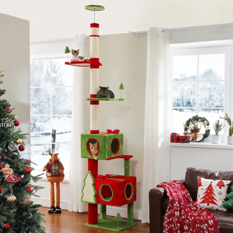 Arbre à chat plafond sapin de noël - Le joyeux