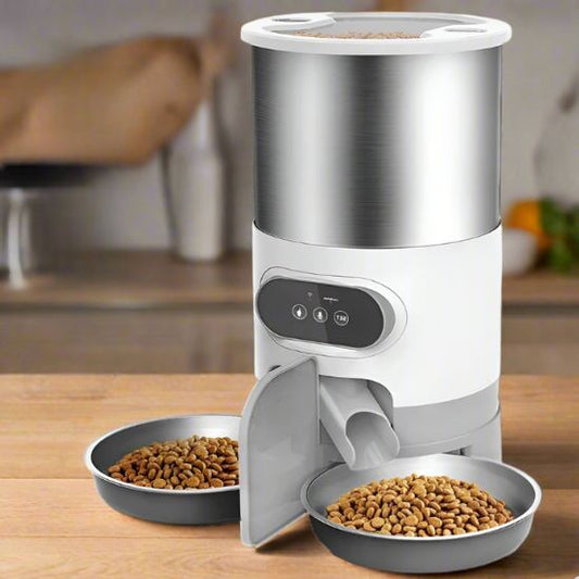 distributeur croquettes chat wifi 4.5l avec application mobile et bol inox