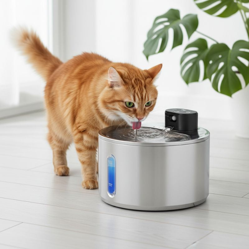 fontaine à eau chat sans électricité avec capteur inteligent 