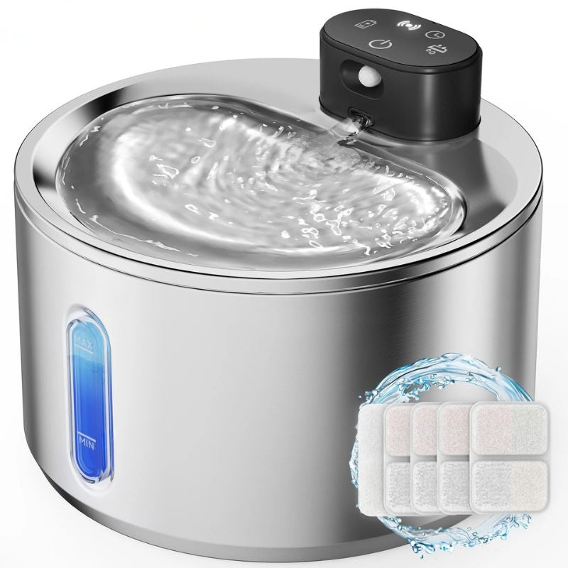fontaine à eau chat sans électricité capacité 4L avec 5 filtres