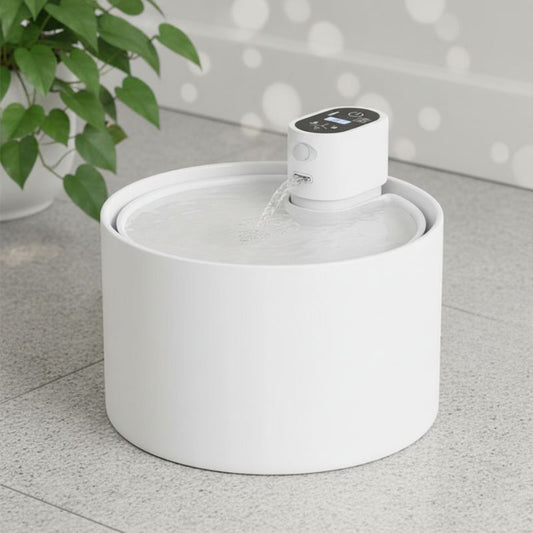 fontaine a eau pour chat céramique avec batterie sans fil et détecteur de mouvement 