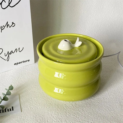 FONTAINE A EAU POUR CHAT CERAMIQUE - Ultra-Silencieuse Design Baleine - AquaWhale