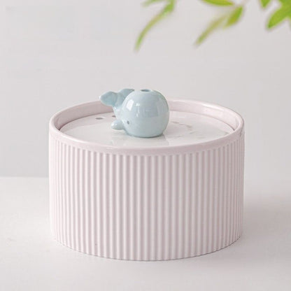 fontaine eau ceramique design baleine ultra silencieuse rose 1500ml