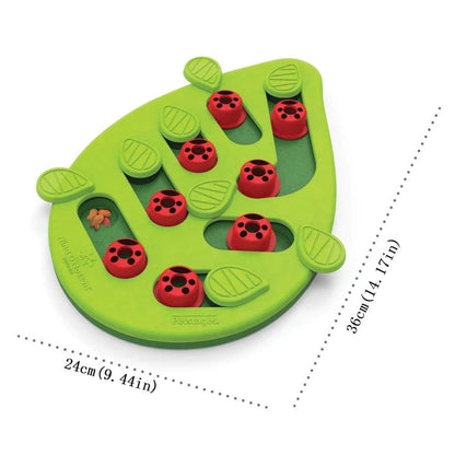 Dimensions gamelle anti glouton chat éveille l’instinct de chasse jeu de cache-cache avec des friandises forme feuille verte