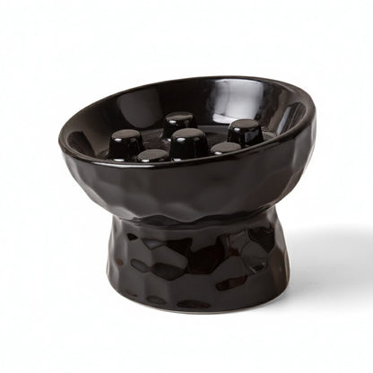 gamelle anti glouton pour chat en céramique hygiénique noir