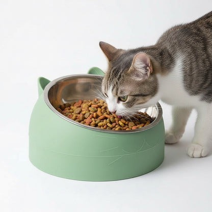 gamelle chat surélevée vert chat mange croquettes bol ergonomique meilleure digestion