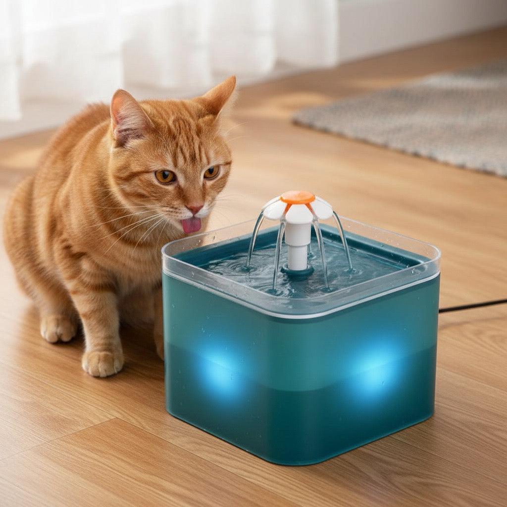 Fontaine a eau Chat - Design fleur - SilentFlow