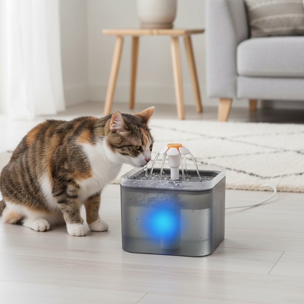 Fontaine a eau Chat - Design fleur - SilentFlow