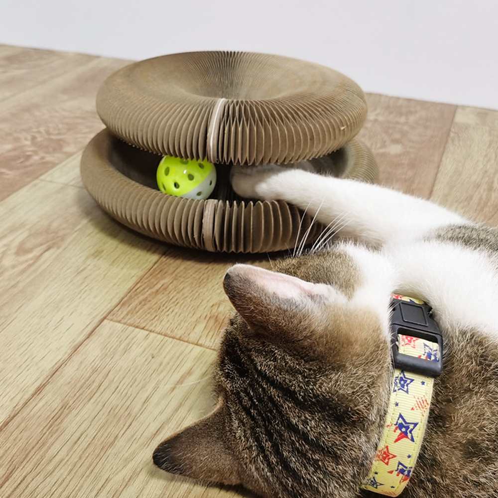 Jouet Pour Chat Accordéon Pliable – Avec Balle, Circuit De Chasse – Stimulation Mentale Et Exercice