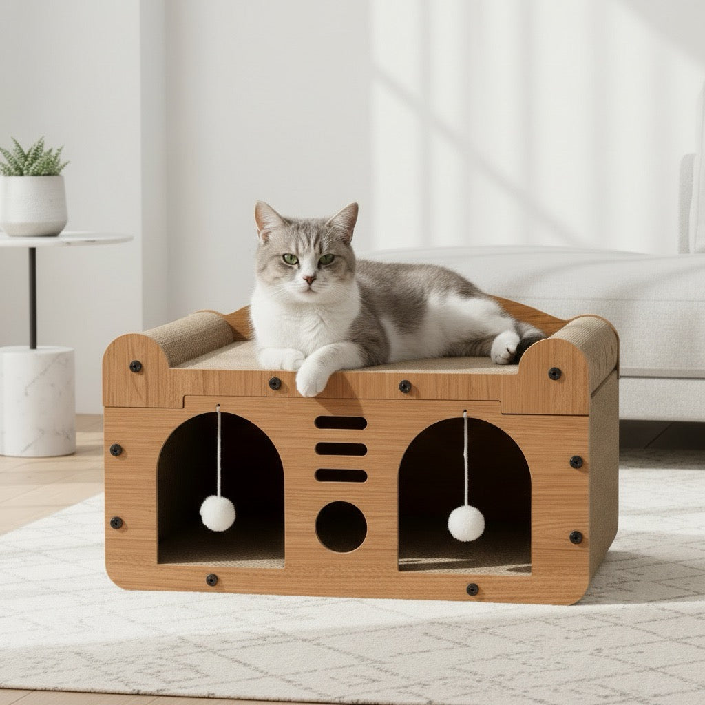 Griffoir en carton pour chat - ScratchHome
