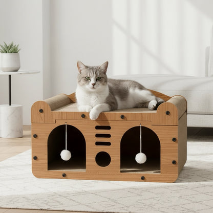 Griffoir en carton pour chat - ScratchHome