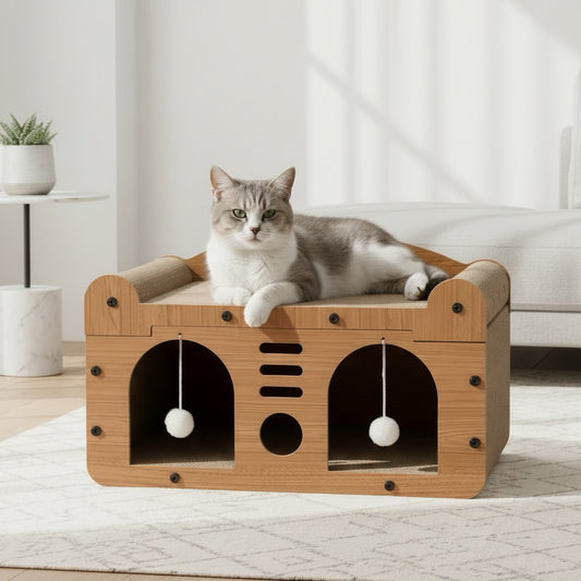 Griffoir en carton pour chat - ScratchHome