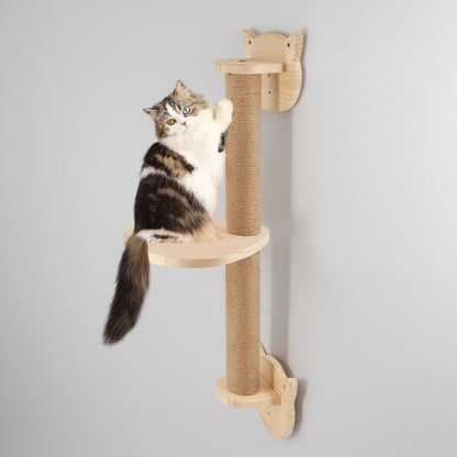 Griffoir poteau mural en sisal grande taille pour chat qui fait ses griffes