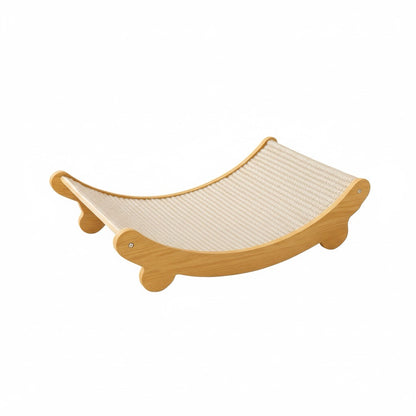 griffoir pour chat bois sisal forme lit incurvé