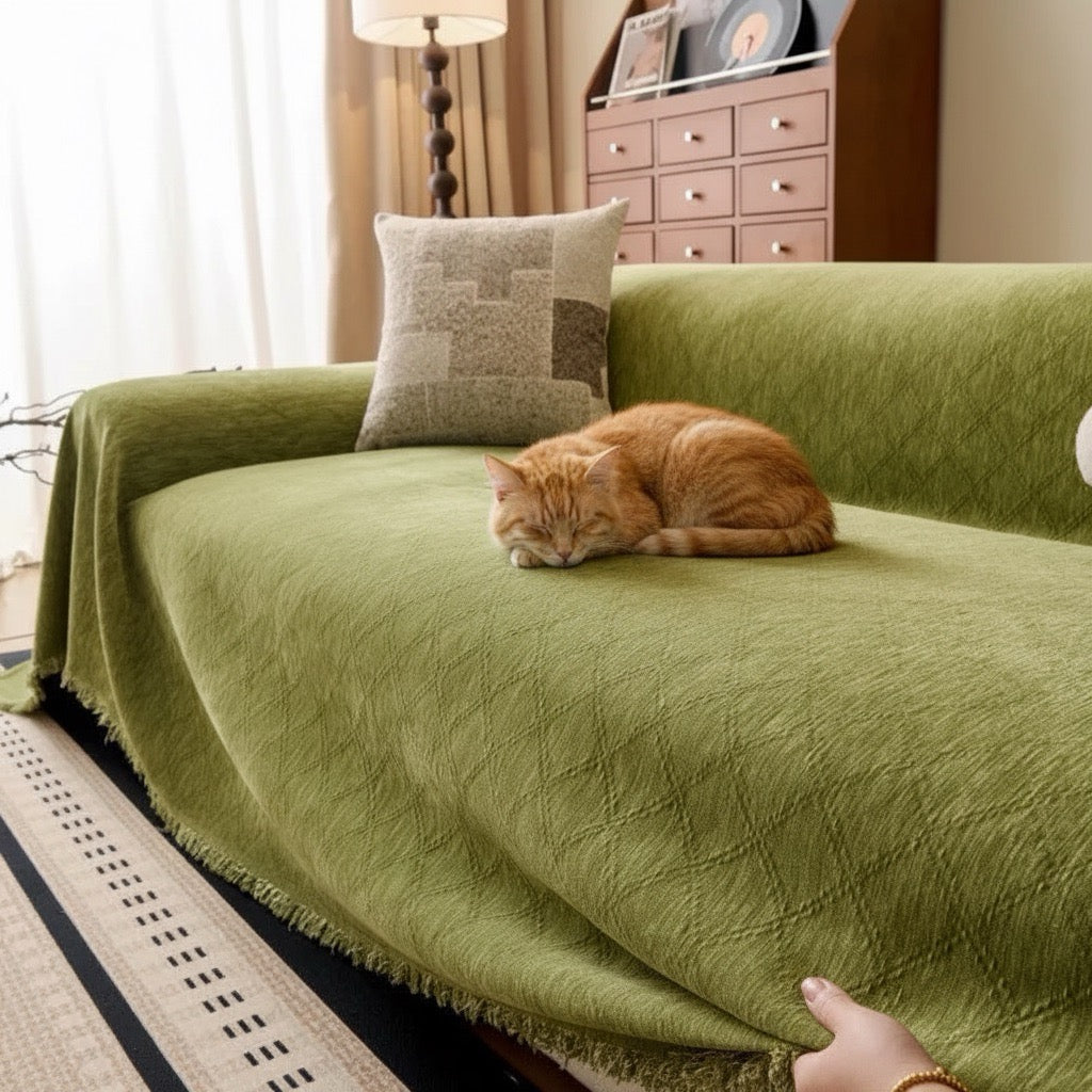 Housse de canapé chenille anti-griffe - Nid Félin