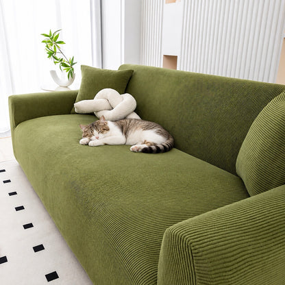 Housse de canapé chat extensible velours – Côtelia