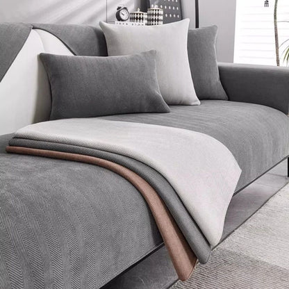 Housse de canapé en chenille - Antidérapant et Anti-Griffe