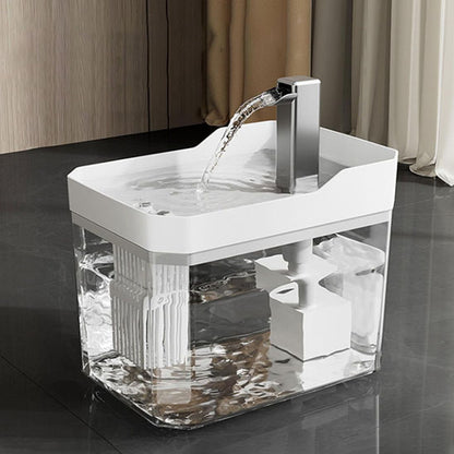 fontaine eau chat blanc l'hydratation idéale pour votre félin design élégant avec réservoir transparent pompe silencieuse filtre intégré et bec verseur inoxydable pour une eau fraîche et pure