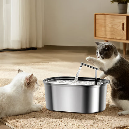 Fontaine à eau pour chat - ROJECO 3,2 L en acier inoxydable