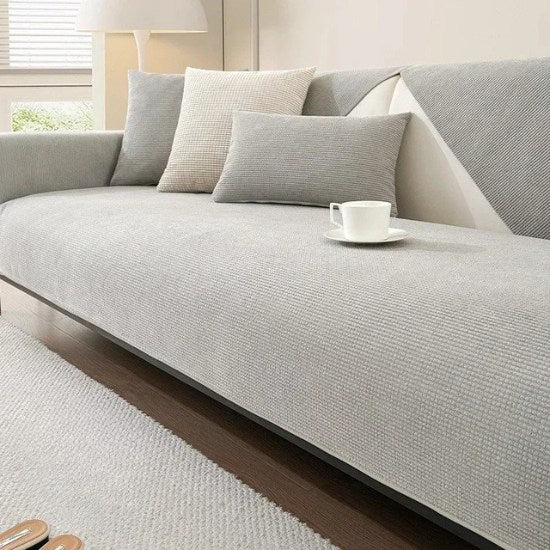 protection canapé chat anti griffe gris design antidérapant polaire imperméable