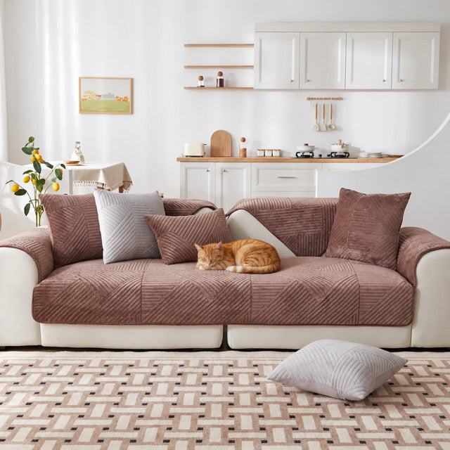 Protection canapé chat en velours cristal - Plaid Anti-griffe
